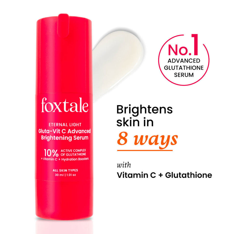 Foxtale 10% Vitamin C-Glutathione Brightening Face Serum For Glowing Skin, Dark Spots & Pigmentation