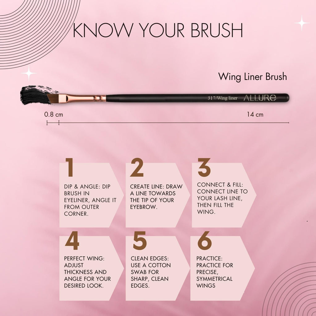 Allure Professional Wing Eyeliner Makeup Brush - 317s
