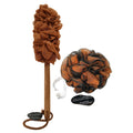 Allure Wooden Bath Brush & Loofah Metallic Set (Color May Vary)