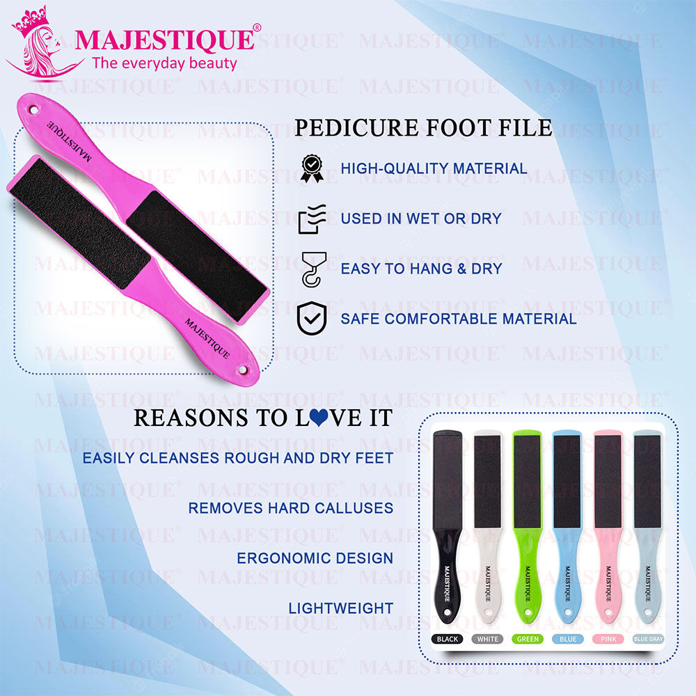Majestique Double-Sided Foot File for Callus Removal, Smooth Feet - Color May Vary