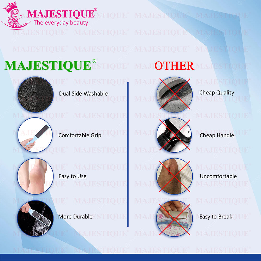 Majestique Double-Sided Foot File for Callus Removal, Smooth Feet - Color May Vary