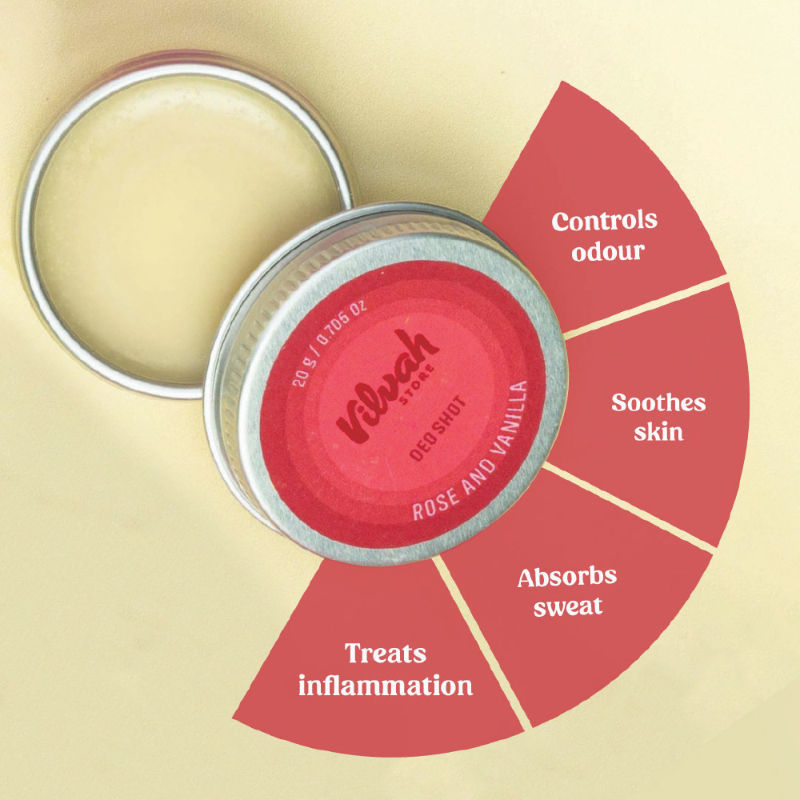 VILVAH Rose & Vanilla Deo Shot Prevents Odour, Sulphate and Paraben Free