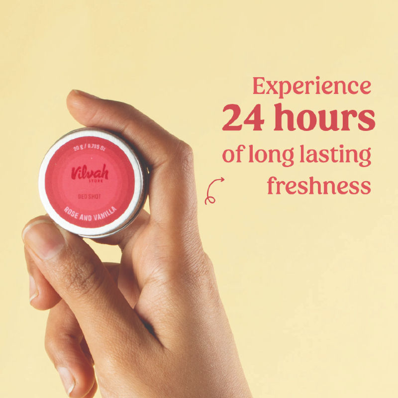 VILVAH Rose & Vanilla Deo Shot Prevents Odour, Sulphate and Paraben Free