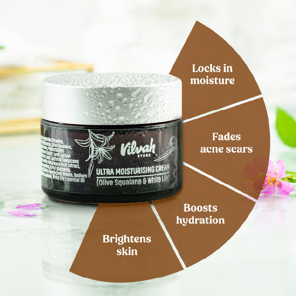 Vilvah Ultra Moisturising Cream To Balance Moisture With Olive Squalane & White Lily