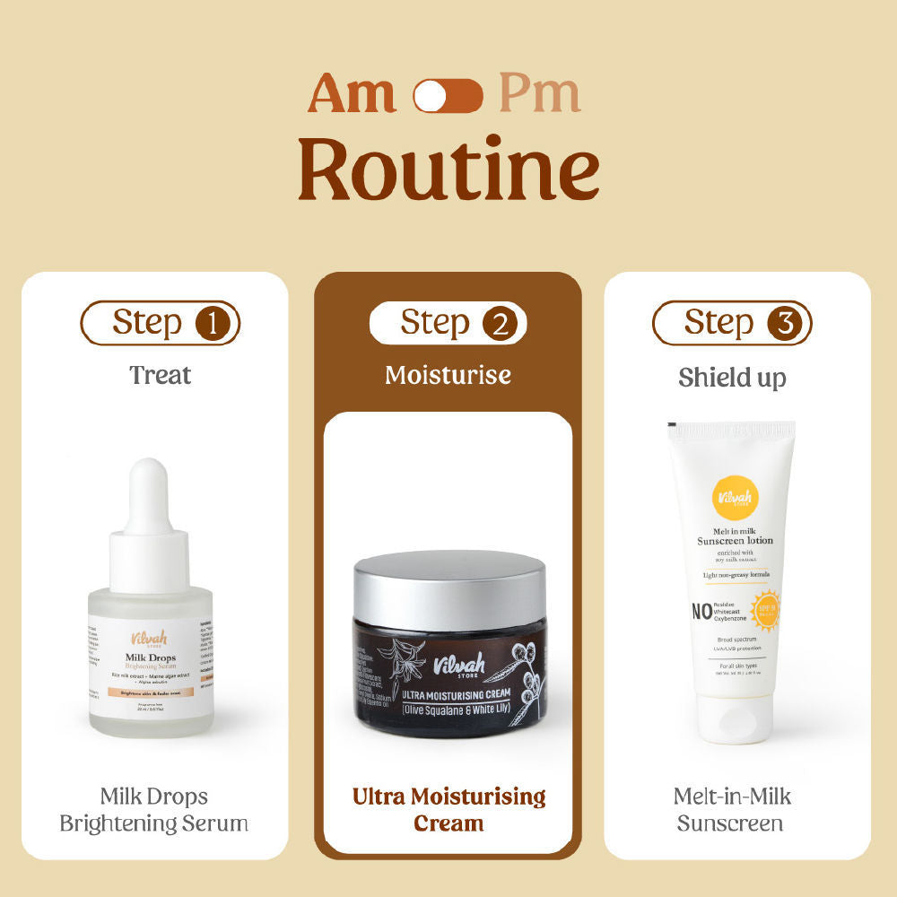 Vilvah Ultra Moisturising Cream To Balance Moisture With Olive Squalane & White Lily