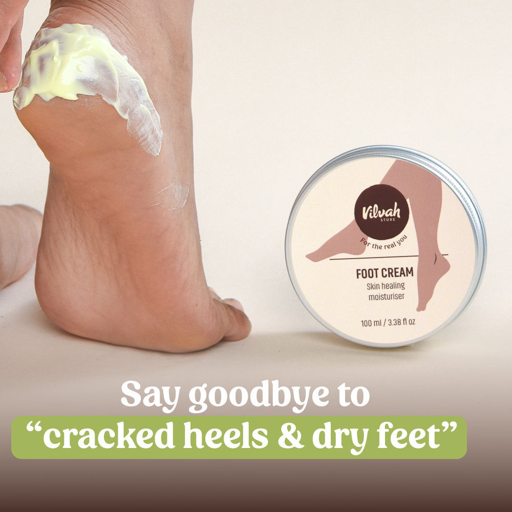 VILVAH Foot Cream For Cracked, Chapped Or Calloused Feet helps Moisturize & Soften Rough Heels