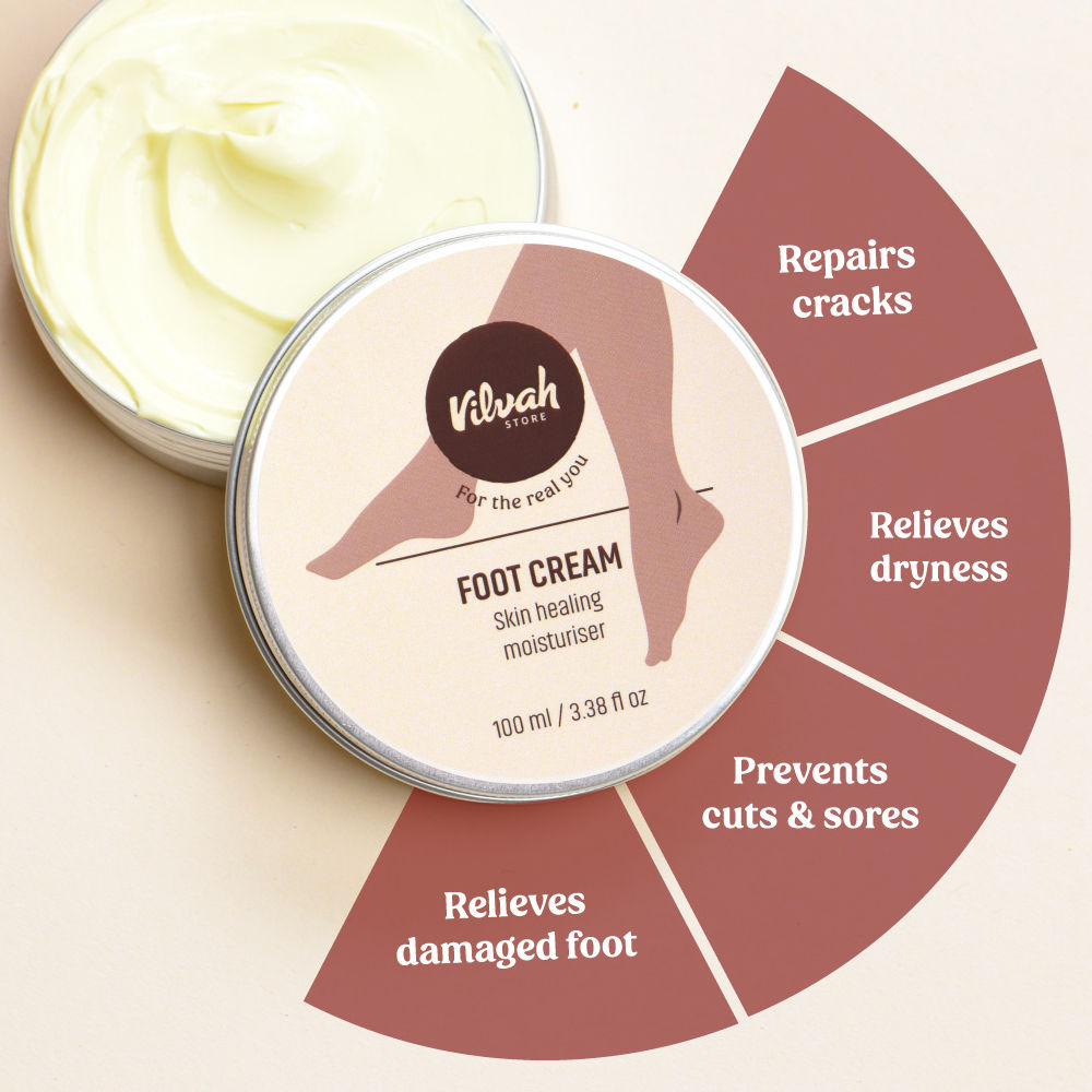 VILVAH Foot Cream For Cracked, Chapped Or Calloused Feet helps Moisturize & Soften Rough Heels