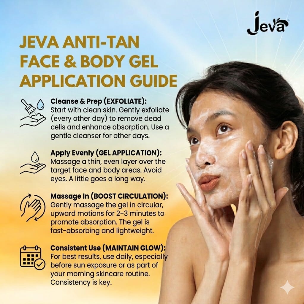 Jeva Anti-Tan Gel - Brightening & Pigmentation Reducing Gel for Radiant Skin