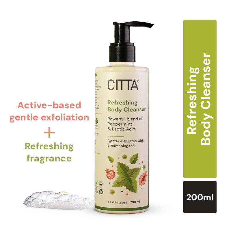 CITTA Refreshing Body Cleanser With Lactic Acid (AHA) Smoothens Skin & Maintains Hydration