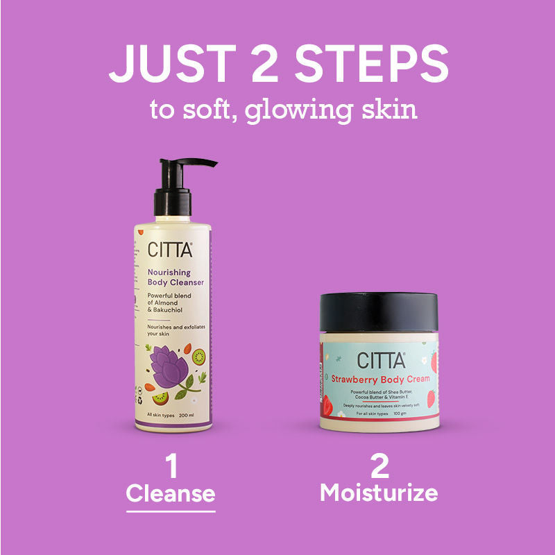 CITTA Nourishing Body Cleanser With Bakuchiol, Almond, Fruit extracts For Mild Daily Exfoliation