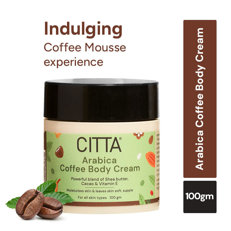 CITTA Arabica Coffee Body Cream, Moisturized, Glowing Skin with Indulgent Arabica Coffee Fragrance