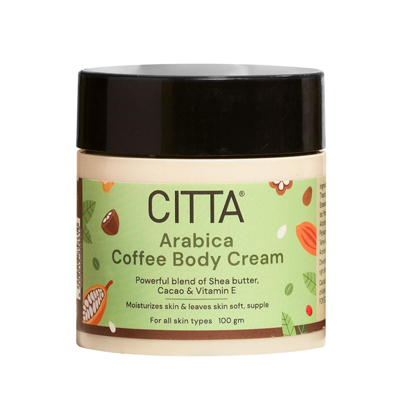 CITTA Arabica Coffee Body Cream, Moisturized, Glowing Skin with Indulgent Arabica Coffee Fragrance