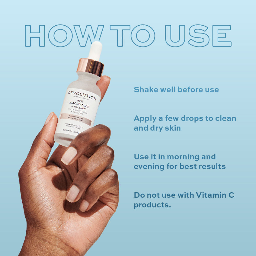 Makeup Revolution Skincare Blemish and Pore Refining Serum - 10% Niacinamide + 1% Zinc