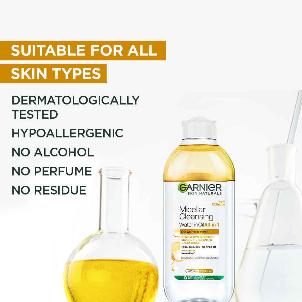 Garnier Skin Naturals Micellar Oil-Infused Cleansing Water For Cleansing & Make-Up Remover | 125ml