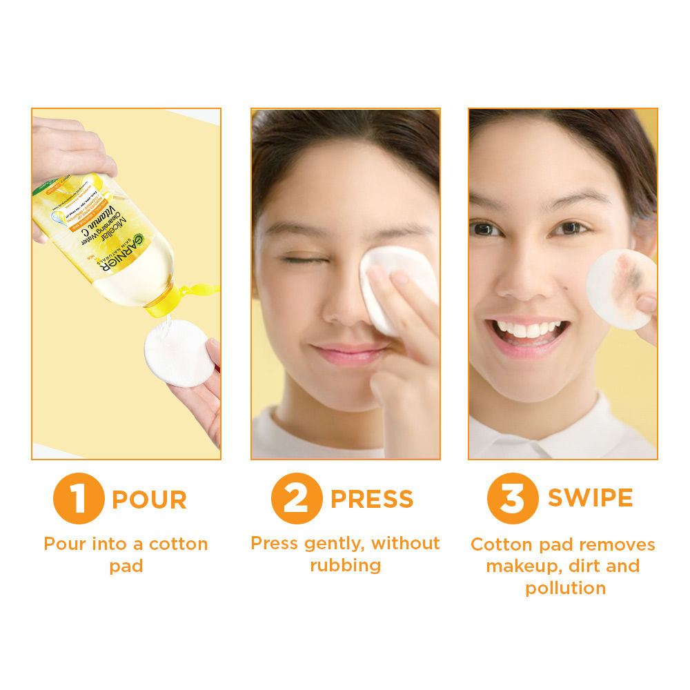 Garnier Vitamin C Micellar Water - Removes Makeup, dust & impurities For Dull Skin
