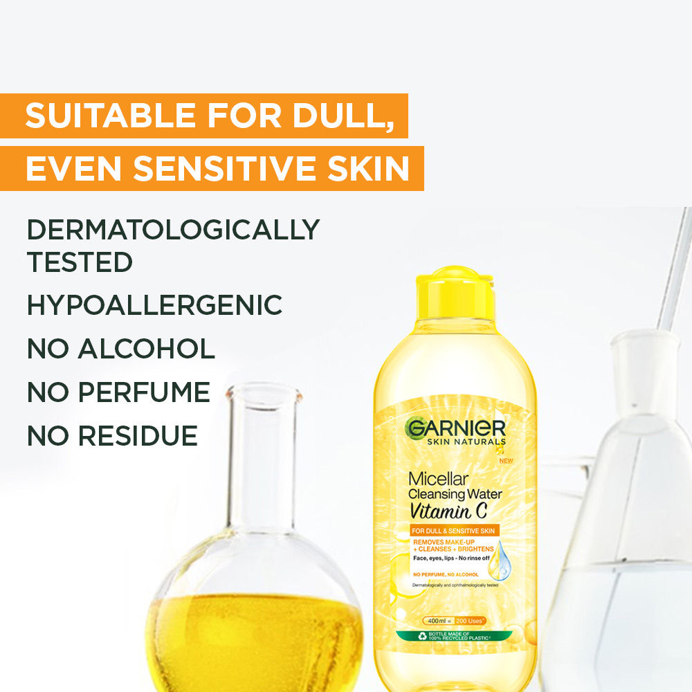 Garnier Vitamin C Micellar Water - Removes Makeup, dust & impurities For Dull Skin