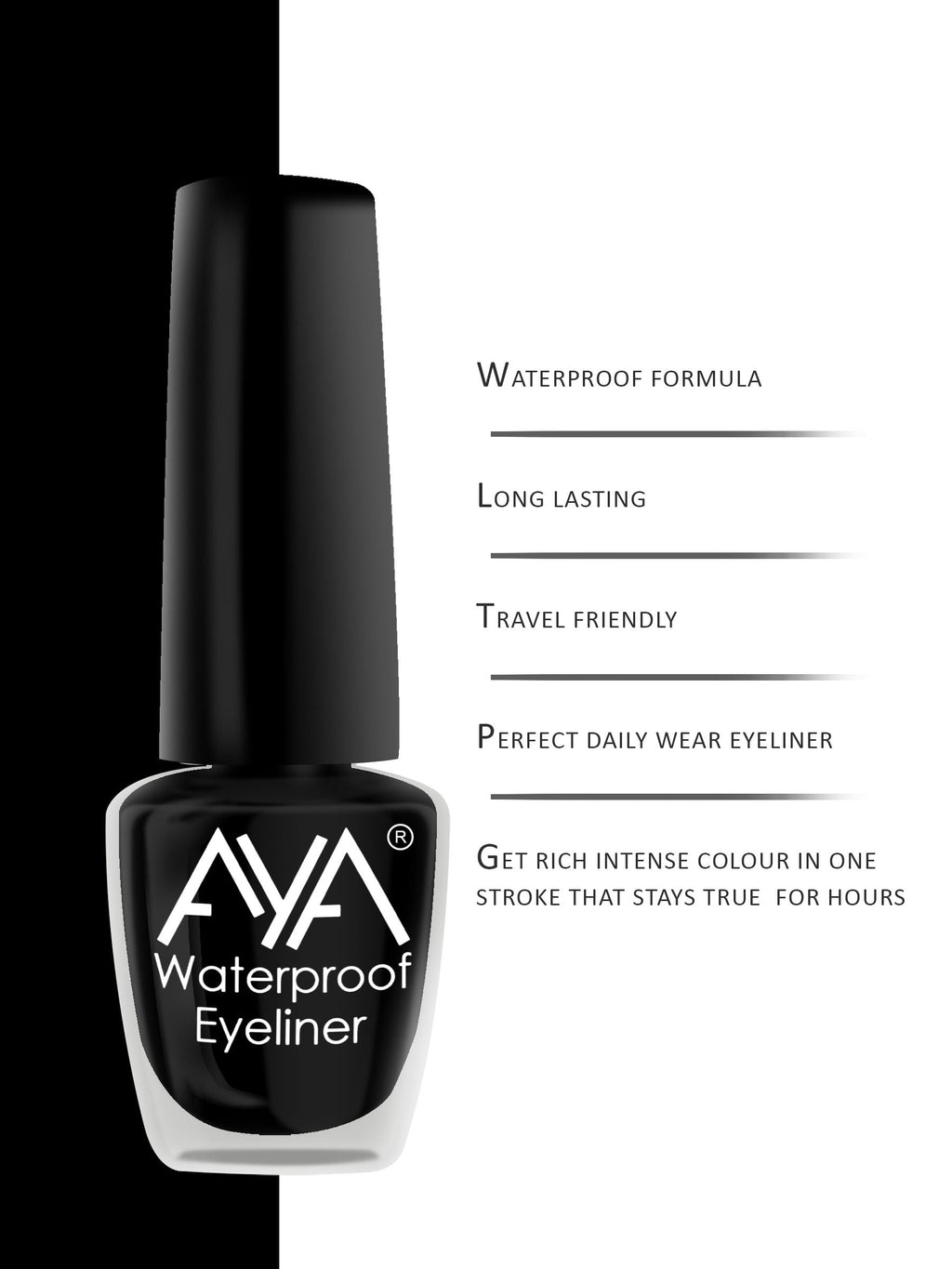 AYA 24 Hrs Long Lasting & Waterproof Eyeliner - Black