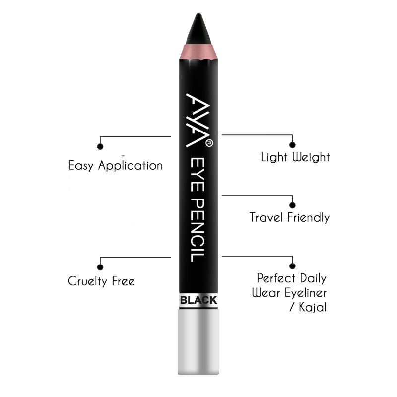AYA Eye Pencil For Kajal/Eyeliner - Black