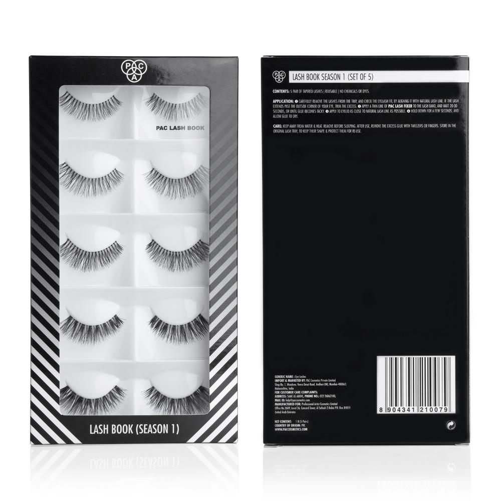 PAC Lash Book Season 1 - Mix of Natural & Bold Lashes, Reusable up to 12X, Lightweight All-Day Wear