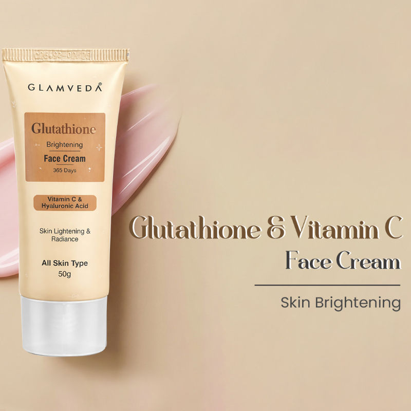 Glamveda Glutathione Skin Brightening Face Cream with Vitamin C | Lightweight, All Skin Type