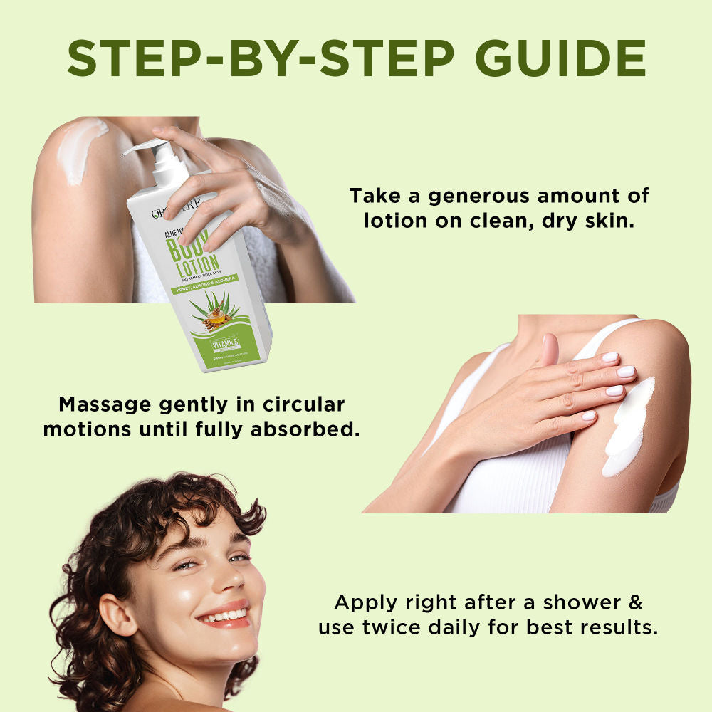 Orgatre Aloe Hydration Body Lotion Moisturizer - 24 Hrs Intense Nourishment For Dry & Dull Skin