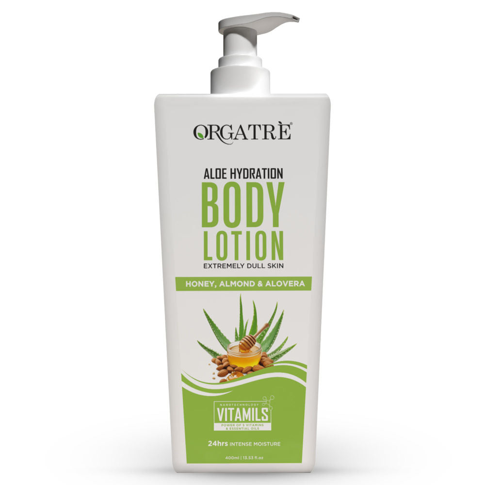 Orgatre Aloe Hydration Body Lotion Moisturizer - 24 Hrs Intense Nourishment For Dry & Dull Skin