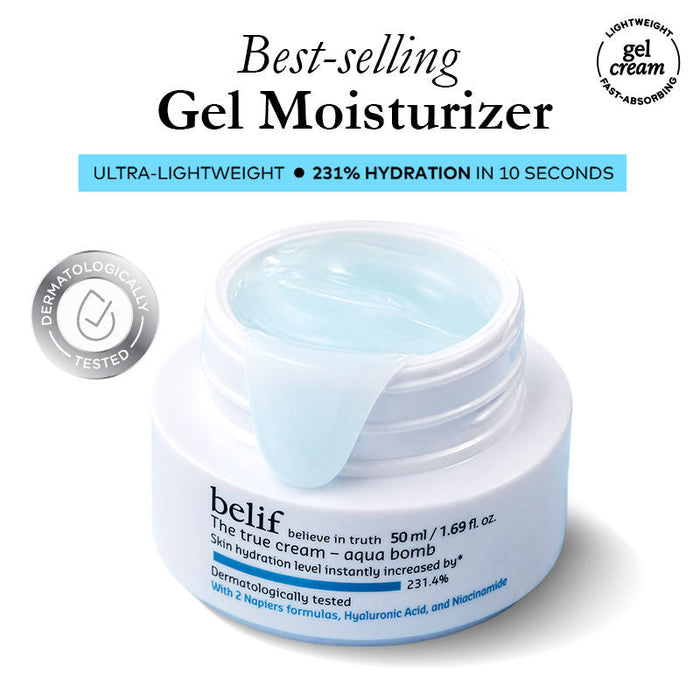 belif The True Cream Aqua Bomb, Dermat Tested Moisturizer, Increases Skin Hydration By 70%