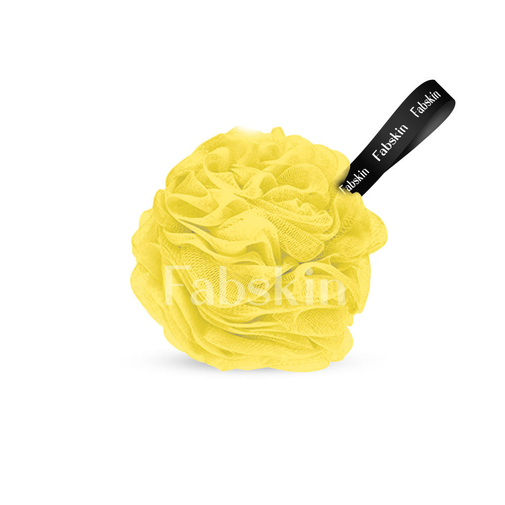 Fabskin Luxury Bathing Round Loofah Bath Sponge - Yellow