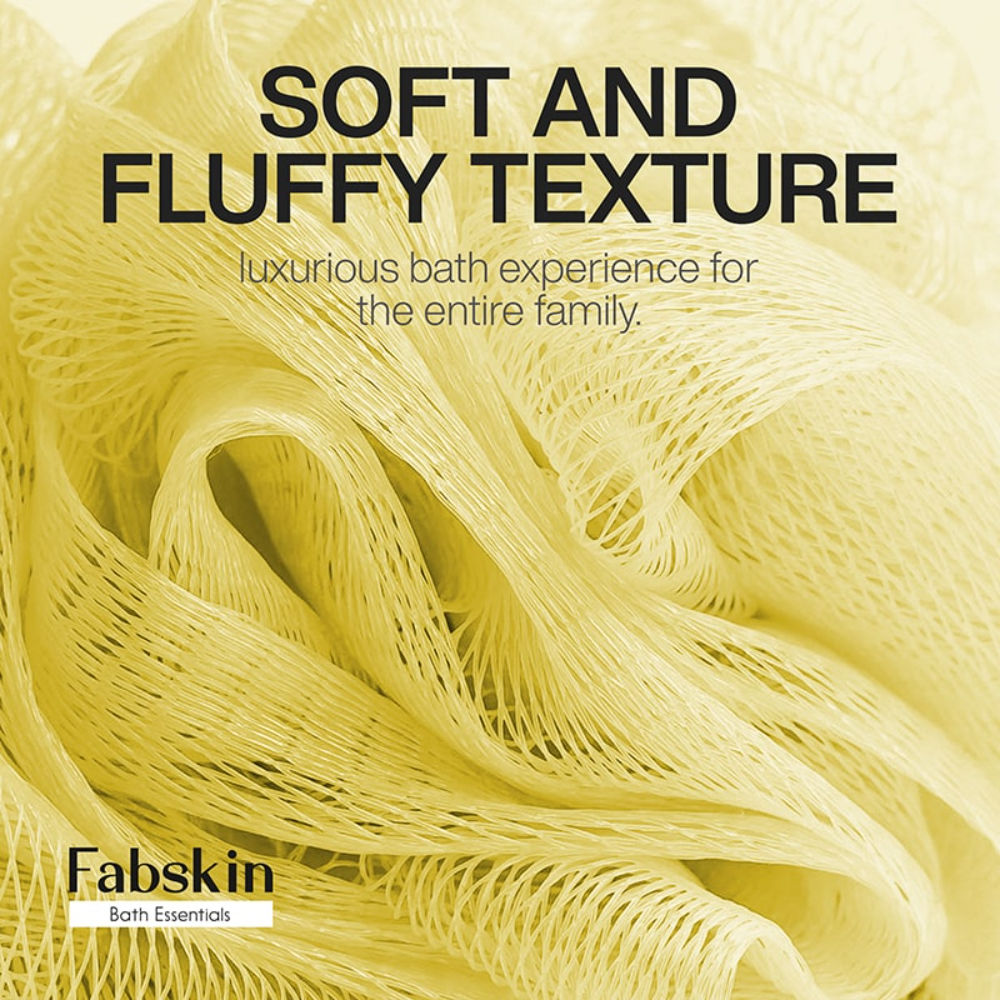 Fabskin Luxury Bathing Round Loofah Bath Sponge - Yellow