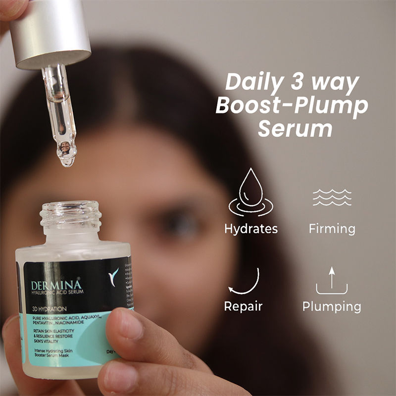 DERMINA Hyaluronic Acid Serum With Pentavitin & D Panthenol For Elasticity & Hydration - All Skin Type