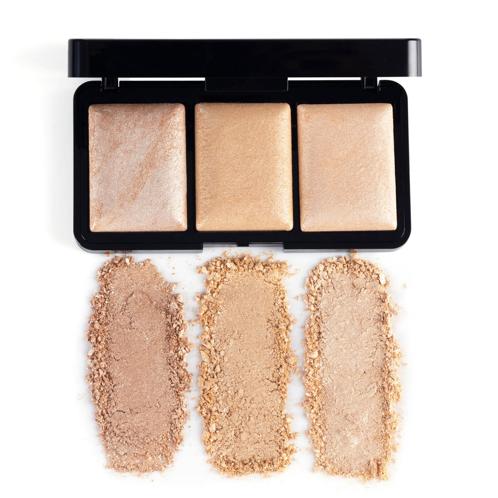 PAC Trio Glow Highlighter X3 Gold - Ultra Blinding Finish, Silky Smooth Texture, Blends Seamlessly