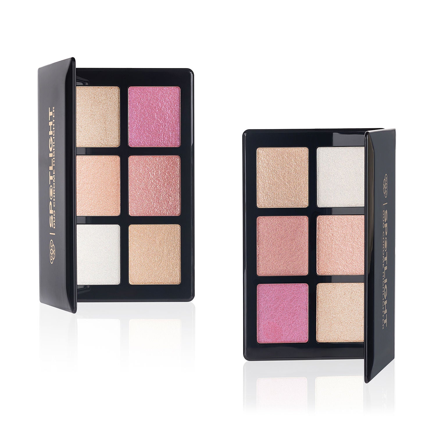 PAC Spotlight Duo Chrome Highlighter Palette - Silky Smooth Blendable Multi Chromes, Intense Payoff