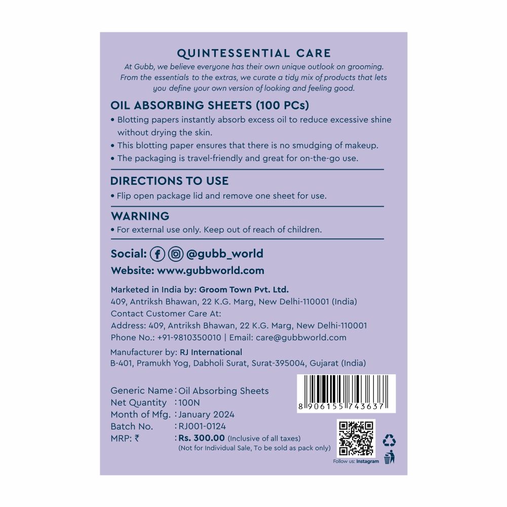 GUBB Blotting Paper Oil Absorbing Sheets