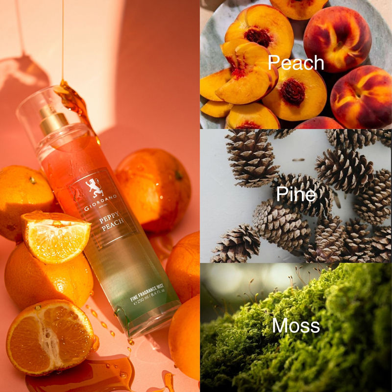 Giordano Fragrances Peppy Peach Body Mist
