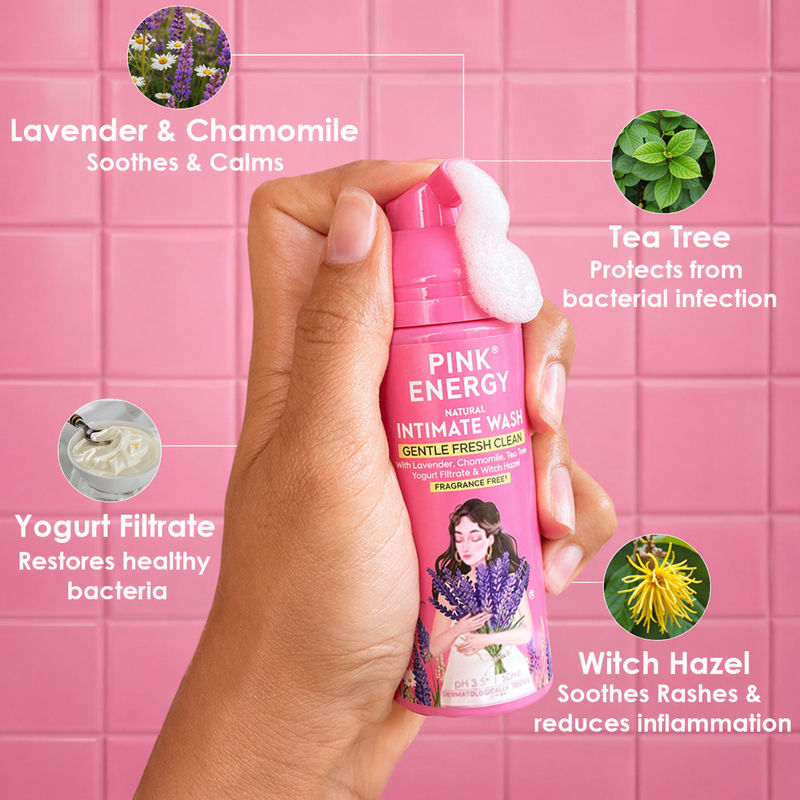 PINK ENERGY Natural Lavender Foaming Intimate Wash