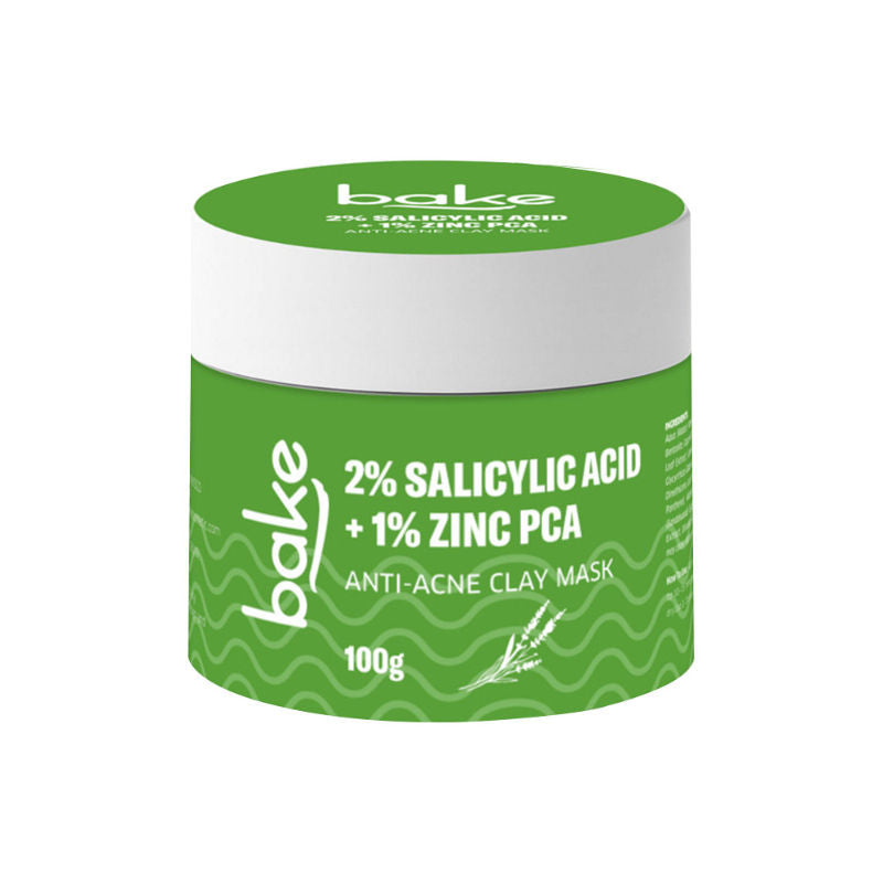 BAKE 2% Salicylic Acid + 1% Zinc PCA Clay Mask for Anti-Acne, Open Pores, and Blackheads