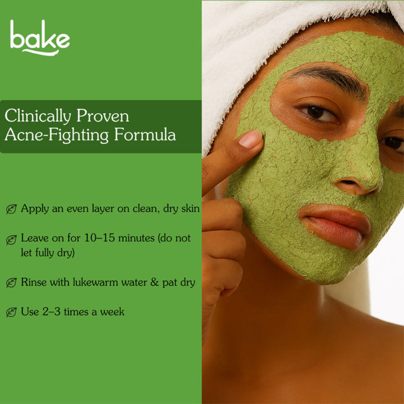 BAKE 2% Salicylic Acid + 1% Zinc PCA Clay Mask for Anti-Acne, Open Pores, and Blackheads