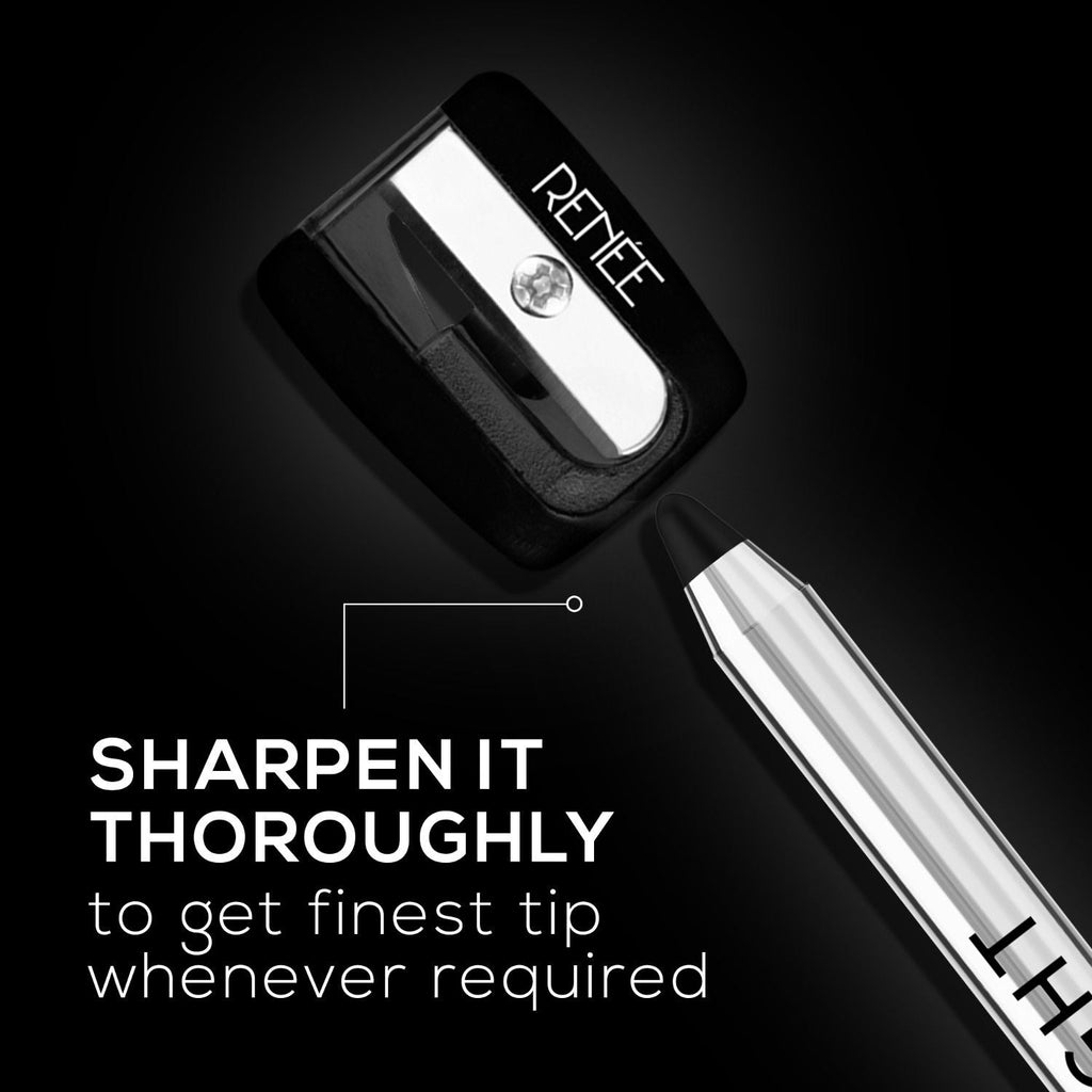 Renee Cosmetics Midnight Kohl Pencil, Waterproof, Smudge-proof, All-Day Kajal with Sharpener