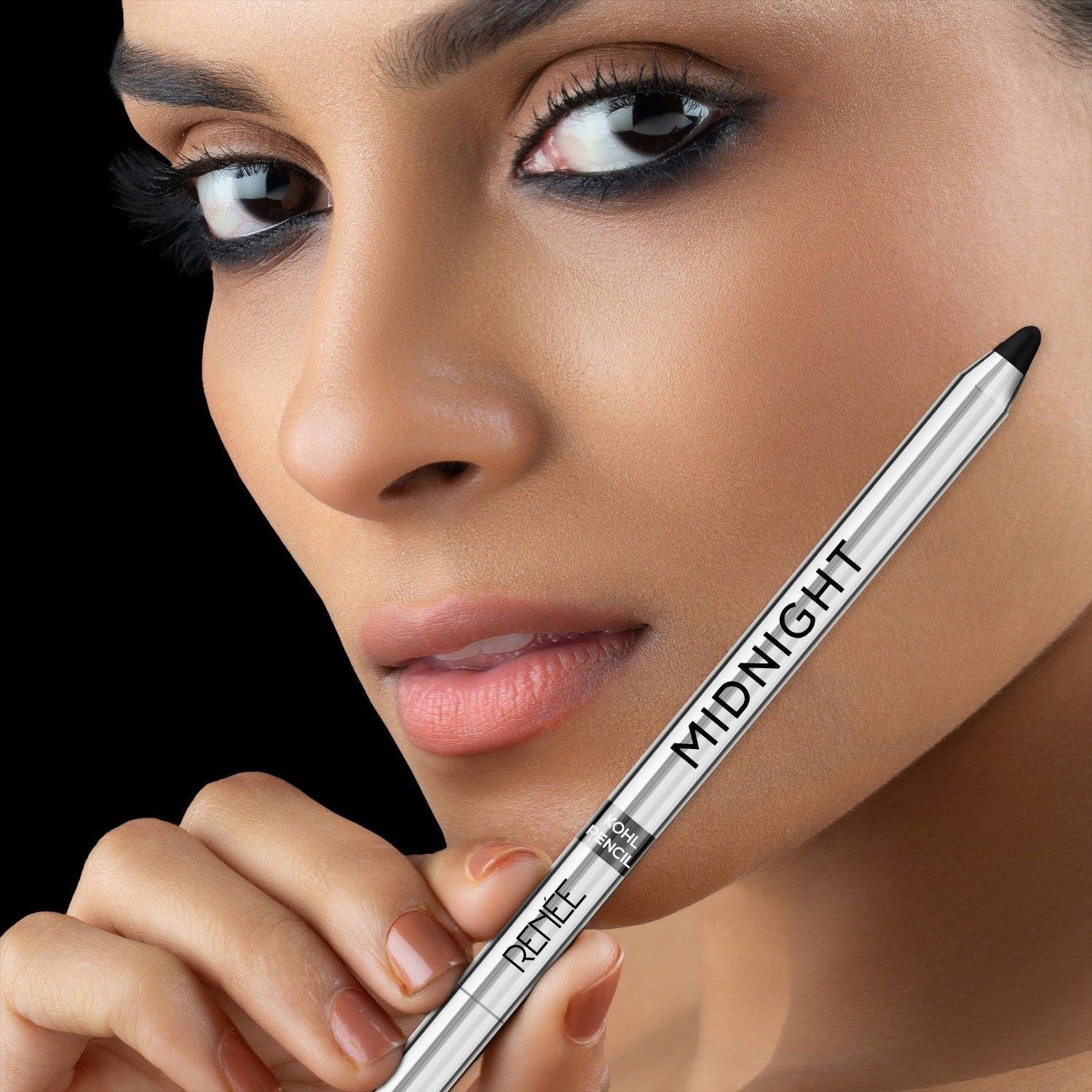 Renee Cosmetics Midnight Kohl Pencil, Waterproof, Smudge-proof, All-Day Kajal with Sharpener