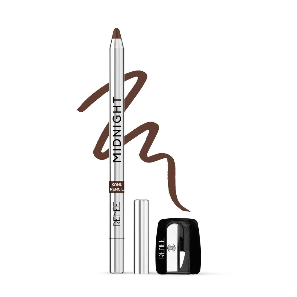 Renee Cosmetics Midnight Kohl Pencil, Waterproof, Smudge-proof, All-Day Kajal with Sharpener