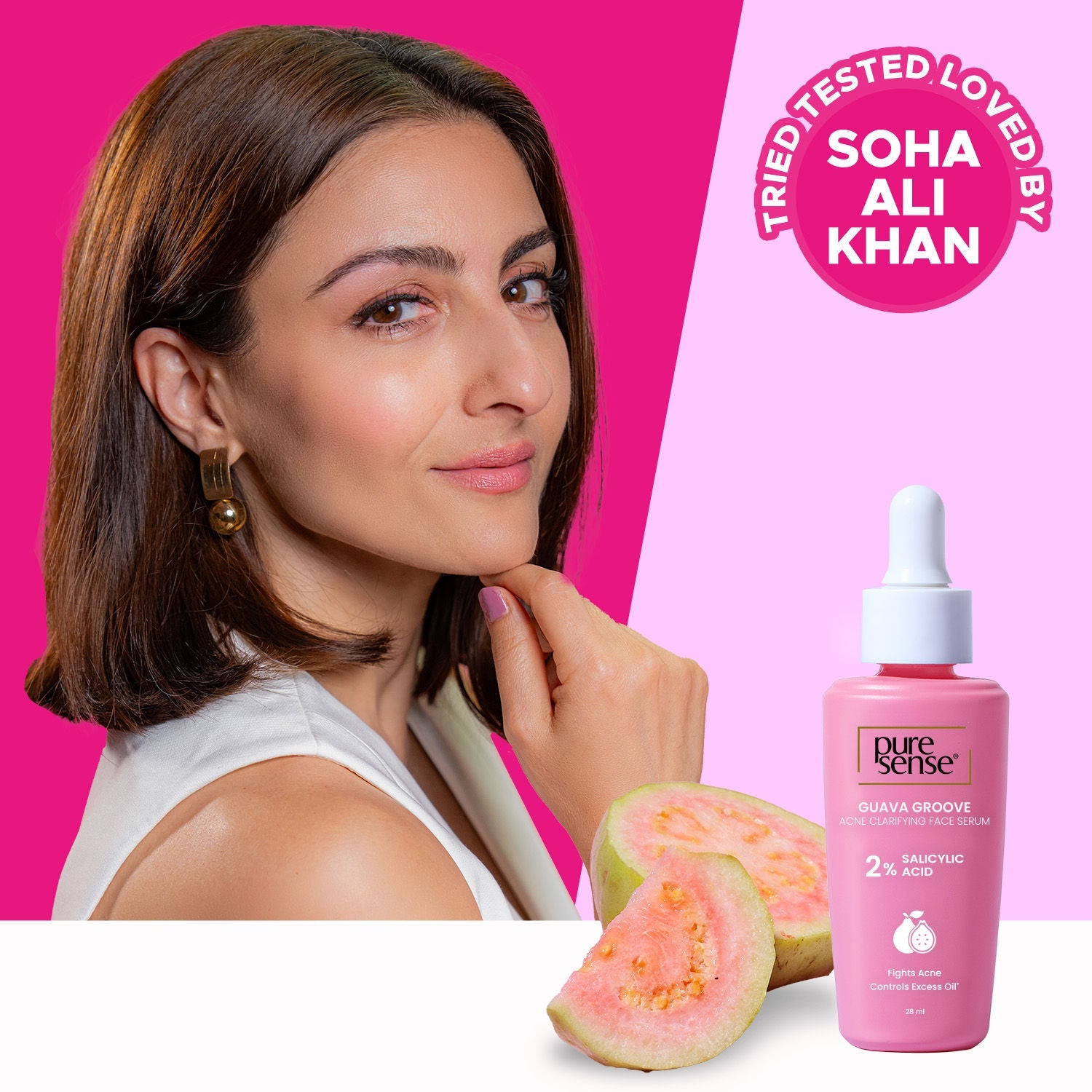 PureSense 2% Salicylic Acid Face Serum with Guava for Acne Prone Oily Skin