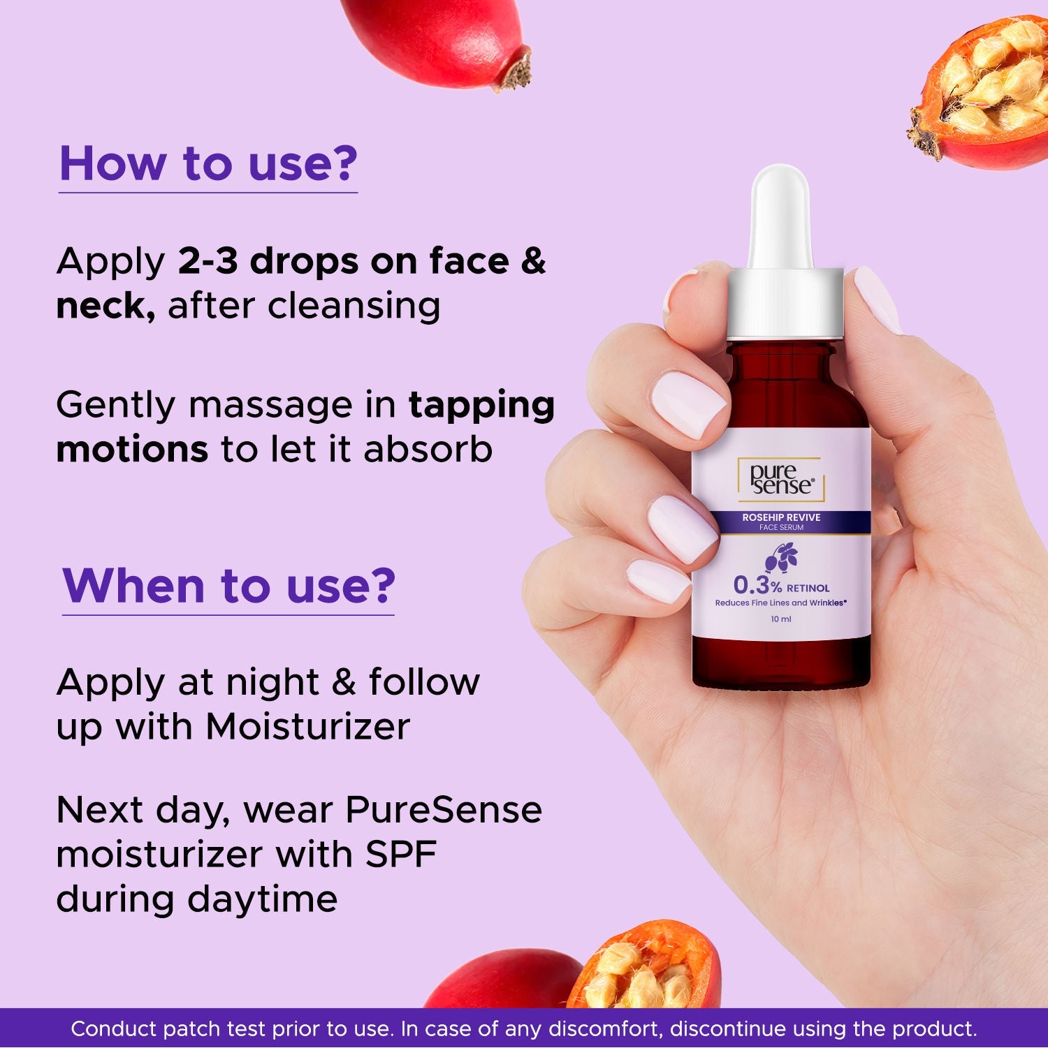 PureSense 0.3% Retinol Face Serum for Anti Aging & Younger Looking Skin