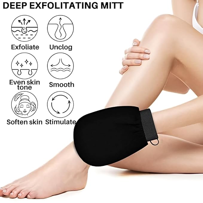 Bronson Professional Exfoliating Bath Glove Body Scrubber Mitt Loofah for Tan Removal