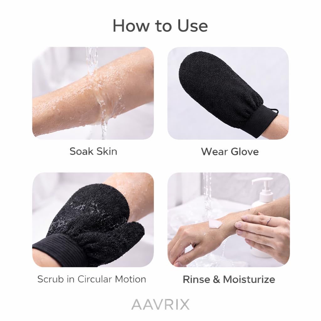 Bronson Professional Exfoliating Bath Glove Body Scrubber Mitt Loofah for Tan Removal