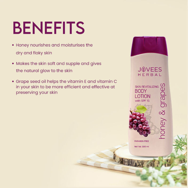 Jovees Honey & Grape Hand & Body Lotion With SPF