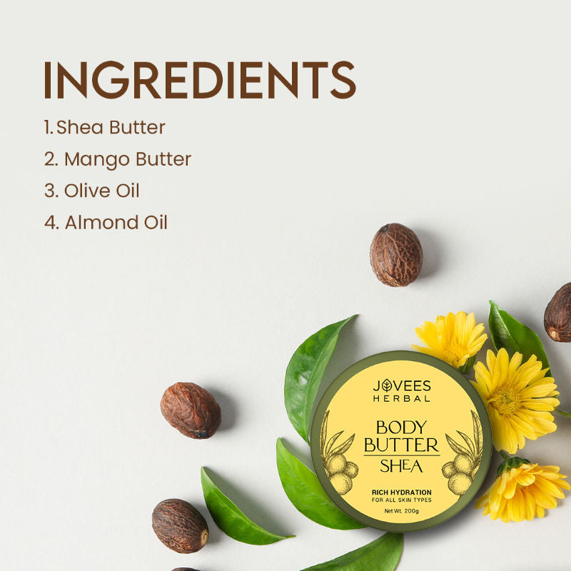 Jovees Herbal Shea Body Butter For Dry & Rough Skin Deep Nourishment
