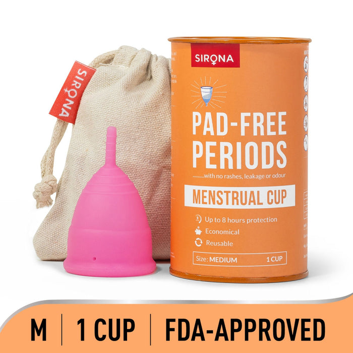 Sirona Pad-Free Periods Menstrual Cup For Women Medium Protection For Up To 8 Hours