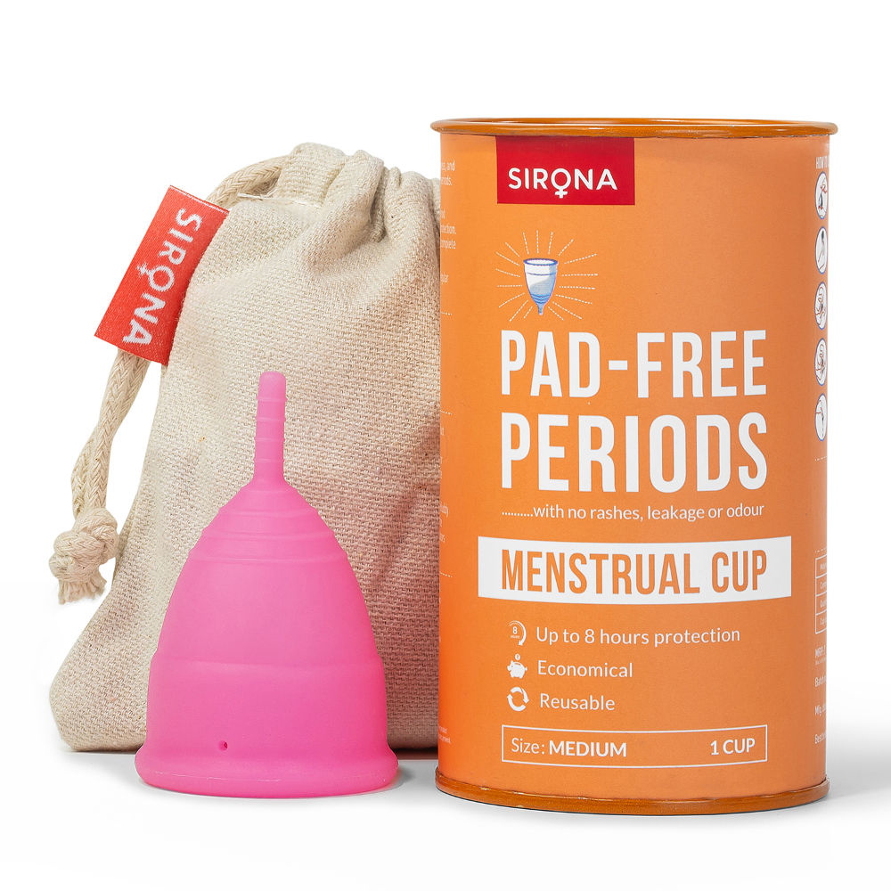Sirona Pad-Free Periods Menstrual Cup For Women Medium Protection For Up To 8 Hours