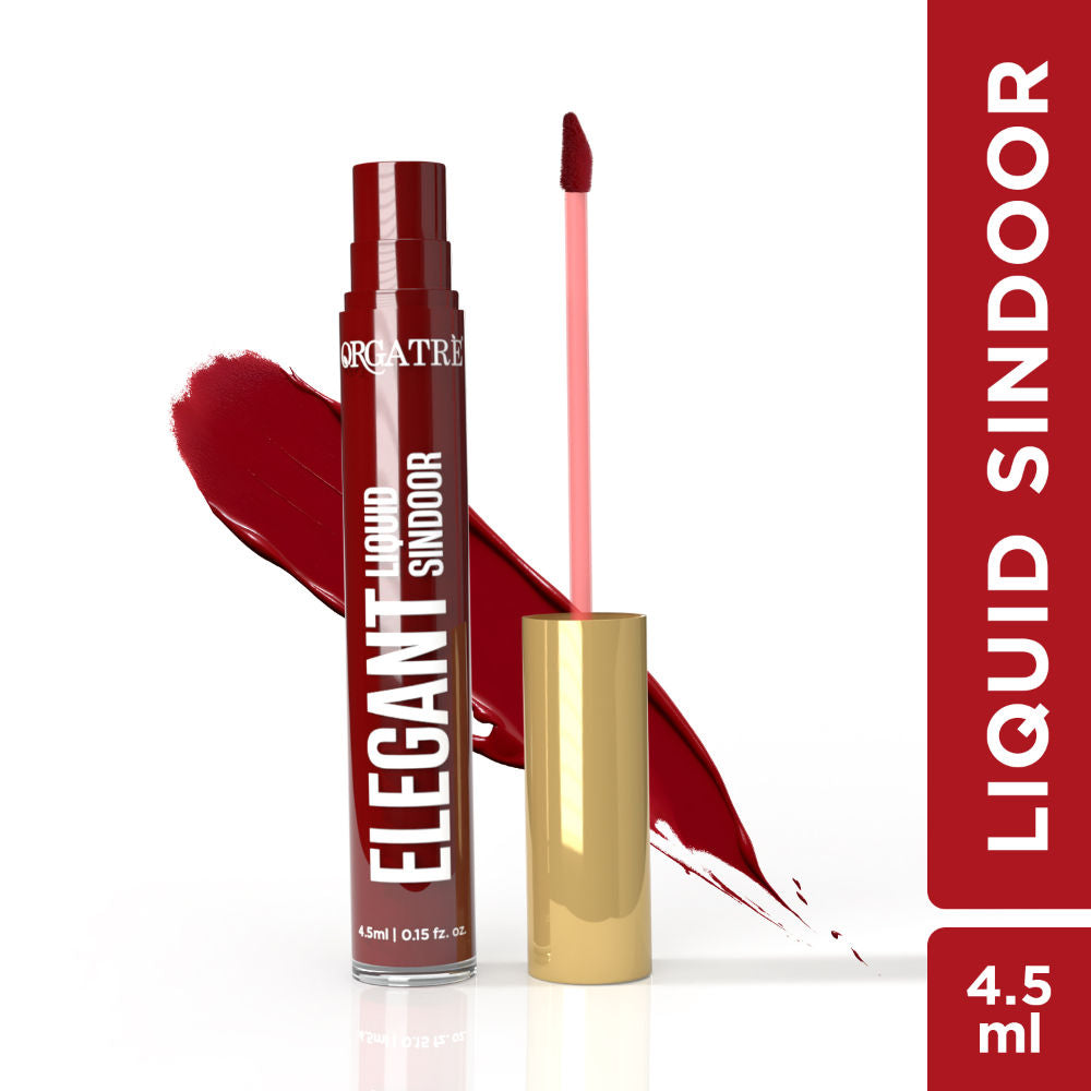Orgatre Elegant Liquid Sindoor - Long-Lasting, Highly Pigmented, Skin-Friendly