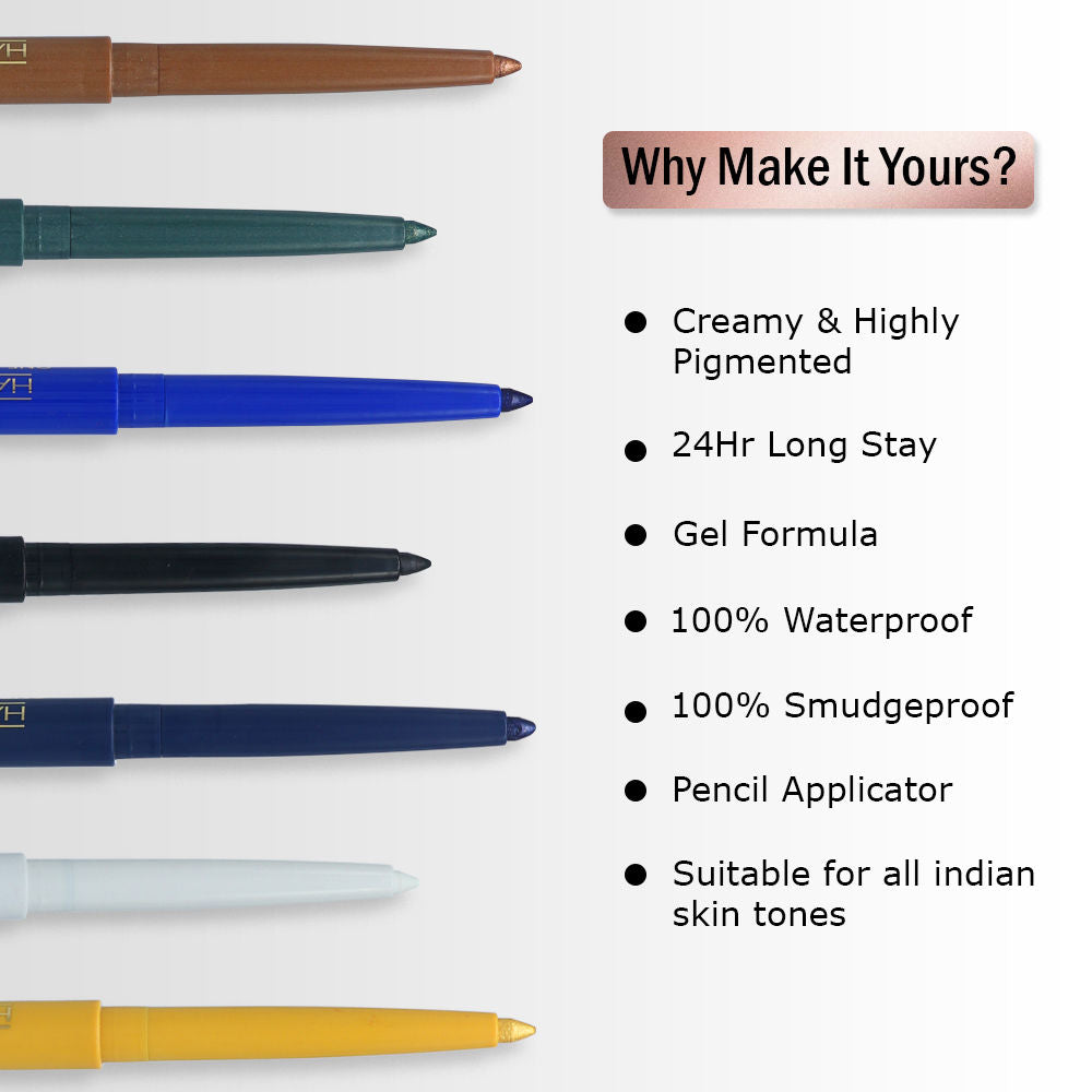 Half N Half One Stroke Defining Auto Eyeliner Kohl Kajal 18hour Long Lasting